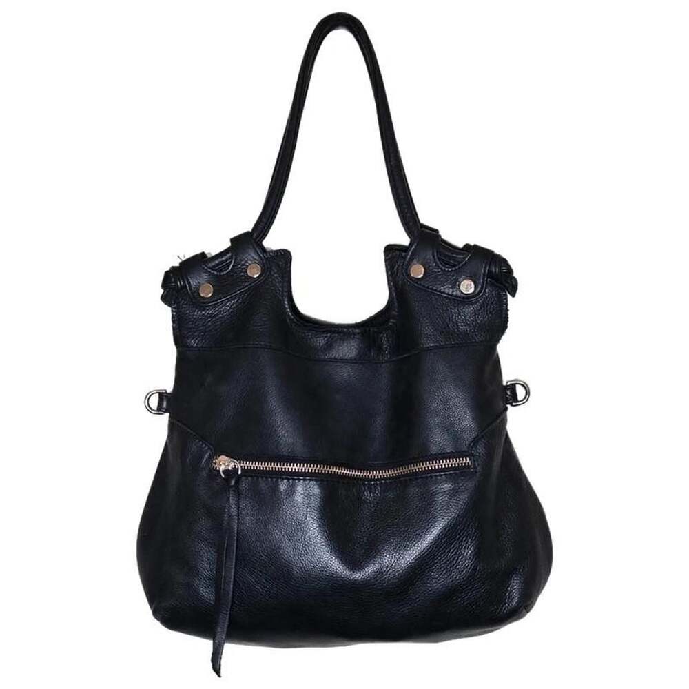 GG Boss Y2K Black Genuine Leather Hobo Crossbody Bag Made in USA